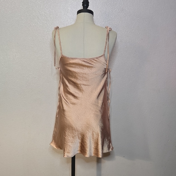 Elegant Satin Slip Dress - Rose Gold - Picture 5 of 8